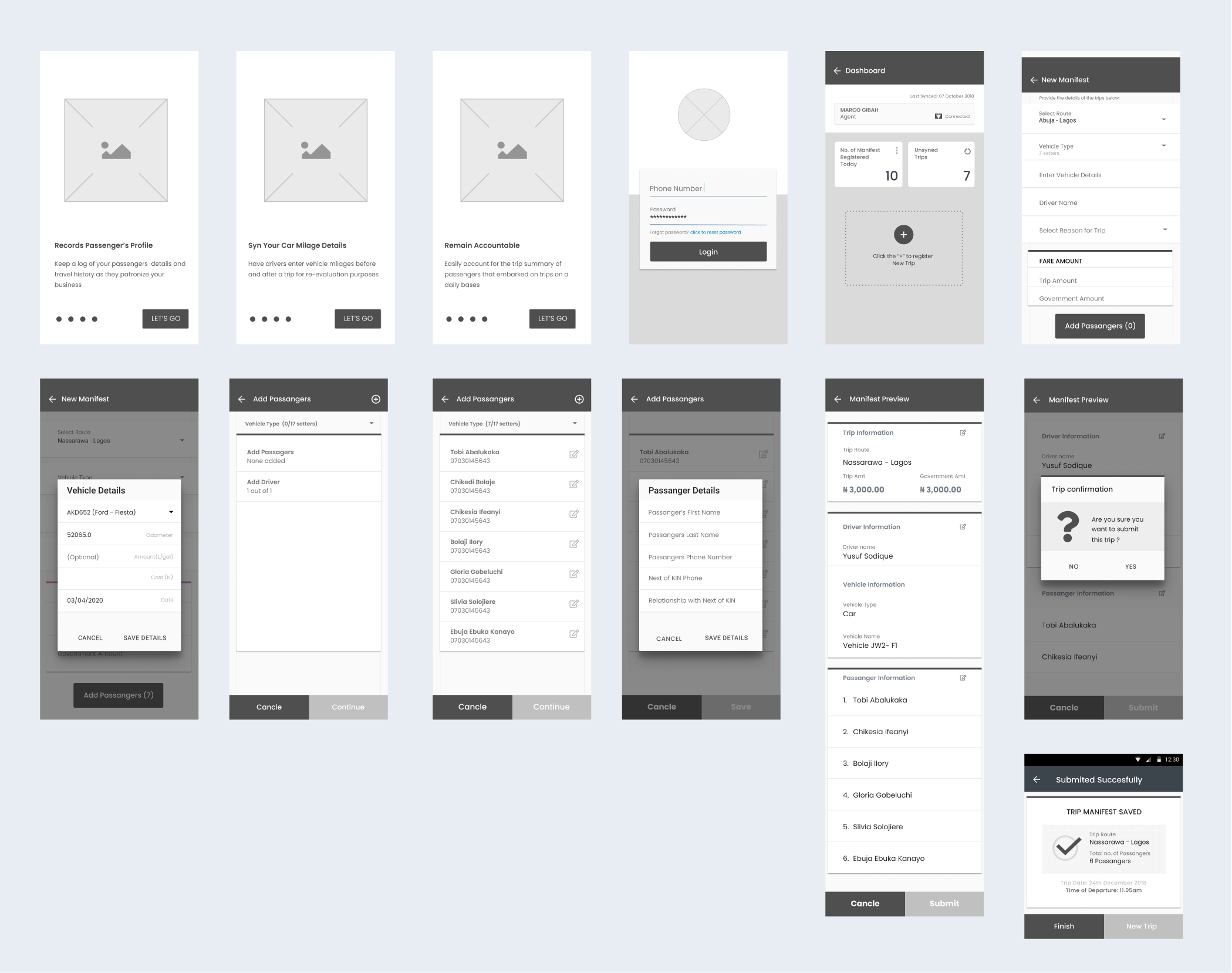 wireframes manisafe preview